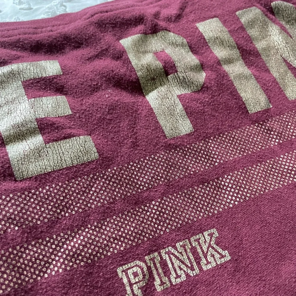 Victoria’s Secret PINK maroon, long sleeve T-shirt, size small SKU 209 - Picture 5 of 6